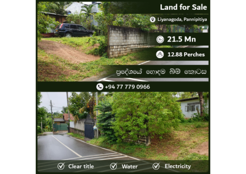 12p Land for Sale in Liyanagoda Pannipitiya